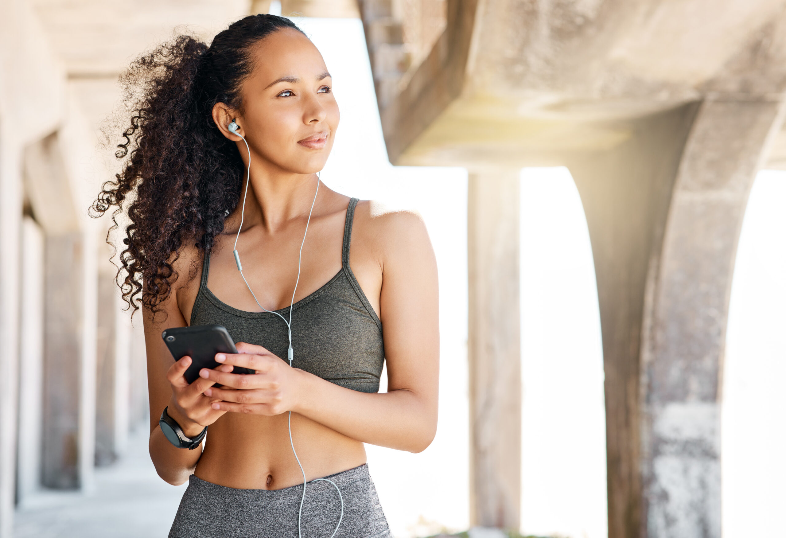 Fit young woman exercising