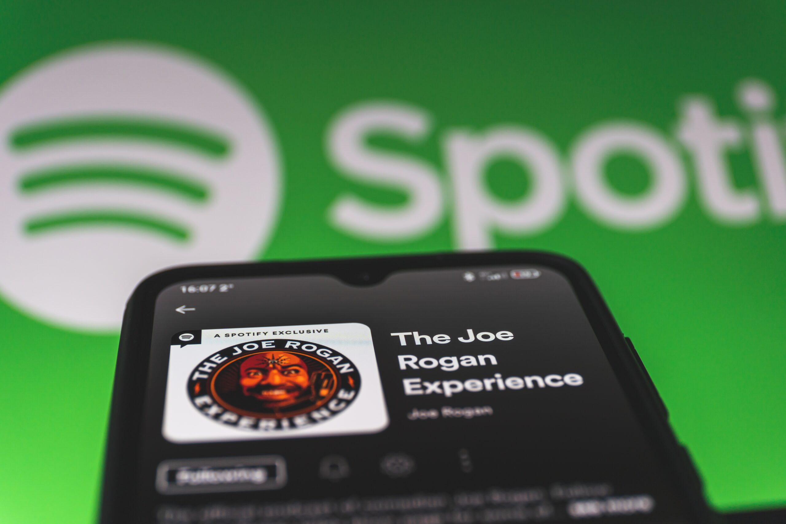 Joe Rogan Podcast with Spotify Background
