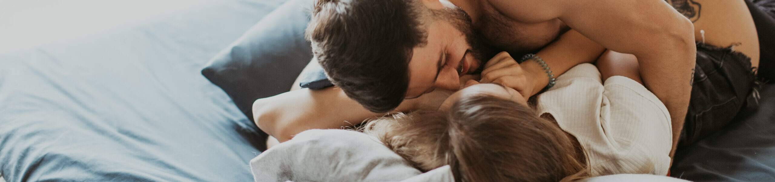 Romantic partners in bed