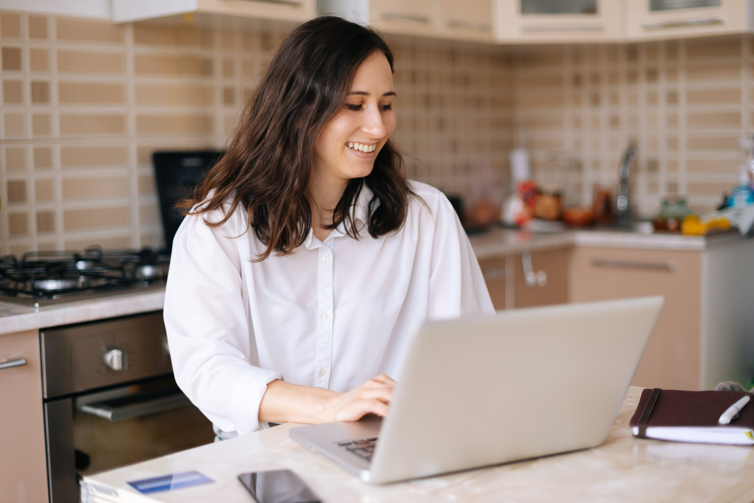 Young woman using a laptop