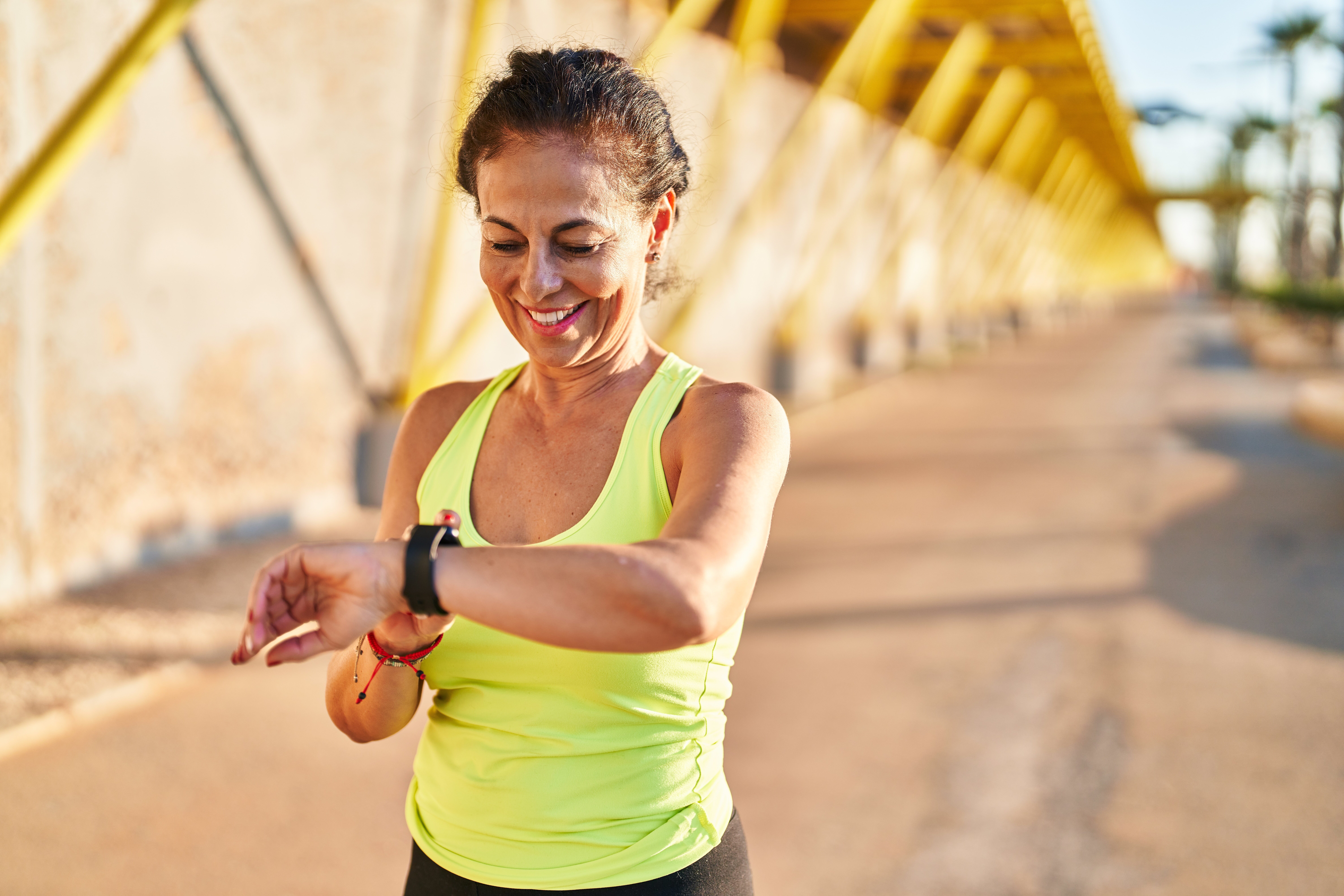 Middle age woman running
